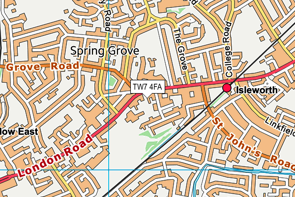 TW7 4FA map - OS VectorMap District (Ordnance Survey)