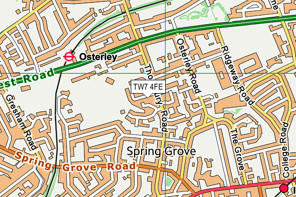 TW7 4FE map - OS VectorMap District (Ordnance Survey)