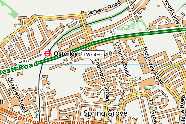TW7 4FG map - OS VectorMap District (Ordnance Survey)