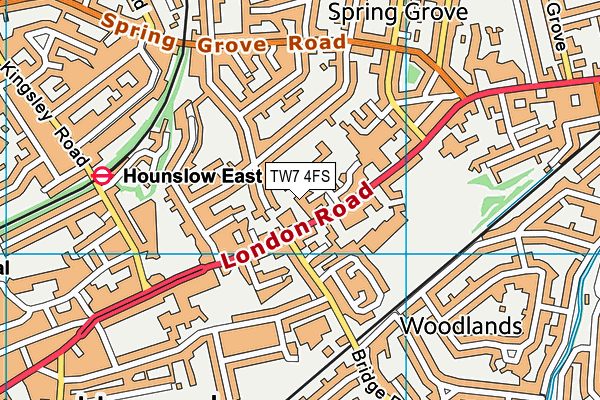 TW7 4FS map - OS VectorMap District (Ordnance Survey)