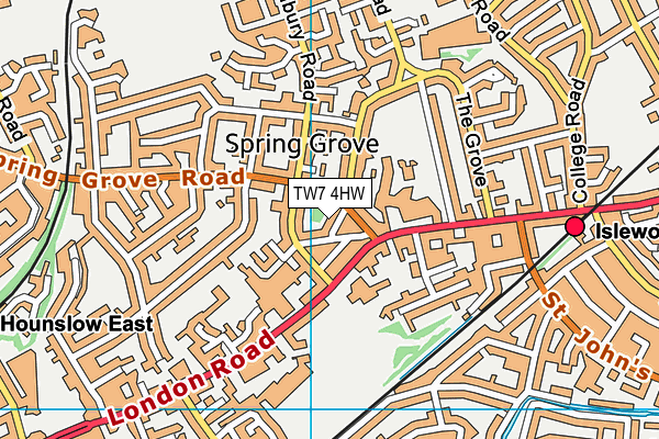 TW7 4HW map - OS VectorMap District (Ordnance Survey)