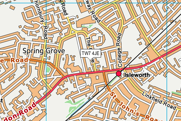 TW7 4JE map - OS VectorMap District (Ordnance Survey)