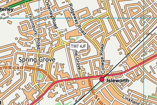 TW7 4JF map - OS VectorMap District (Ordnance Survey)