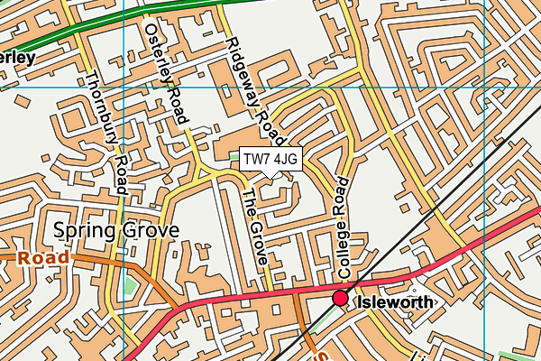 TW7 4JG map - OS VectorMap District (Ordnance Survey)