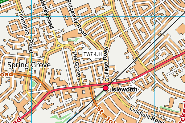 TW7 4JH map - OS VectorMap District (Ordnance Survey)