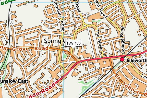 TW7 4JS map - OS VectorMap District (Ordnance Survey)