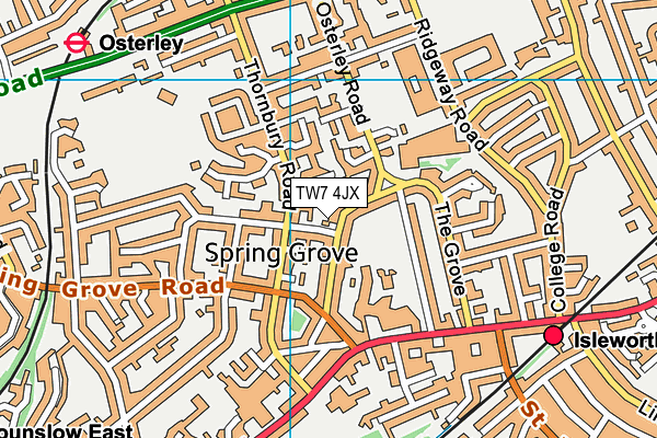 TW7 4JX map - OS VectorMap District (Ordnance Survey)