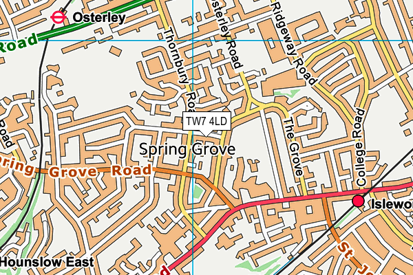 TW7 4LD map - OS VectorMap District (Ordnance Survey)