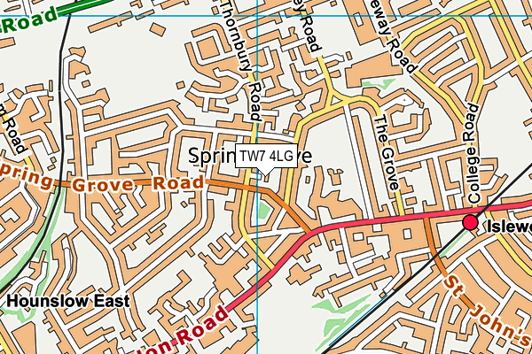 TW7 4LG map - OS VectorMap District (Ordnance Survey)