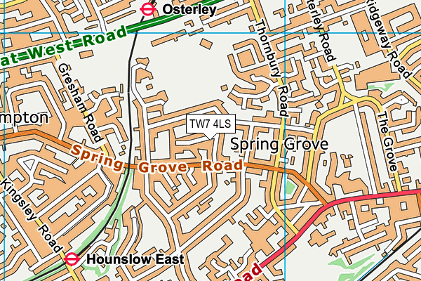 TW7 4LS map - OS VectorMap District (Ordnance Survey)