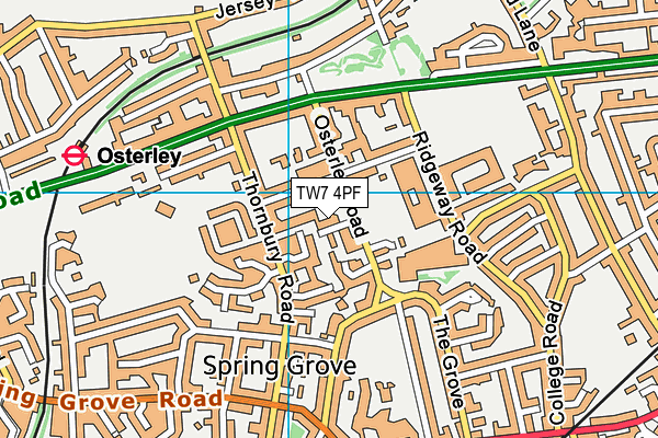 TW7 4PF map - OS VectorMap District (Ordnance Survey)