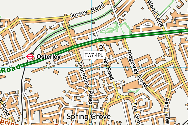 TW7 4PL map - OS VectorMap District (Ordnance Survey)