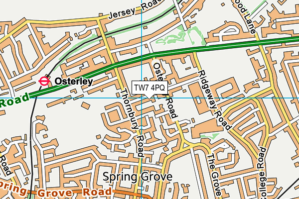 TW7 4PQ map - OS VectorMap District (Ordnance Survey)