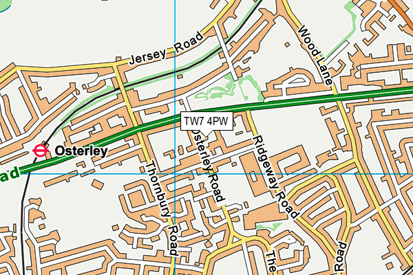 TW7 4PW map - OS VectorMap District (Ordnance Survey)