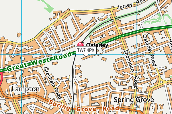 TW7 4PX map - OS VectorMap District (Ordnance Survey)
