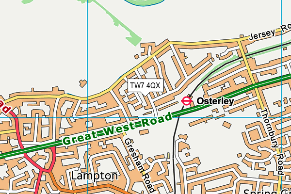 TW7 4QX map - OS VectorMap District (Ordnance Survey)