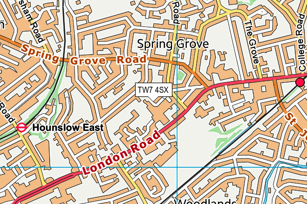 TW7 4SX map - OS VectorMap District (Ordnance Survey)