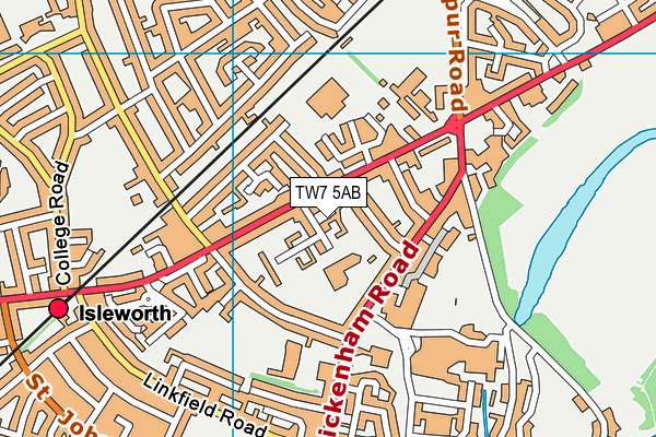 TW7 5AB map - OS VectorMap District (Ordnance Survey)