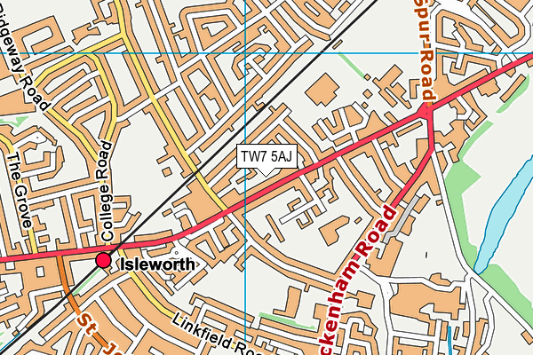 TW7 5AJ map - OS VectorMap District (Ordnance Survey)