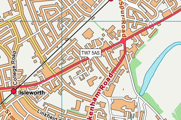 TW7 5AS map - OS VectorMap District (Ordnance Survey)