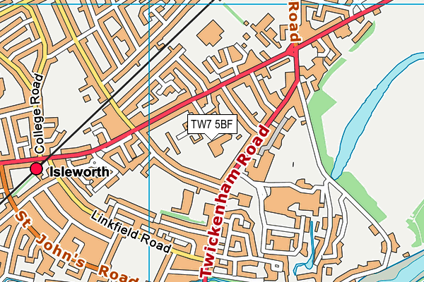 The Smallberry Green Primary School map (TW7 5BF) - OS VectorMap District (Ordnance Survey)