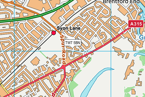 TW7 5BN map - OS VectorMap District (Ordnance Survey)
