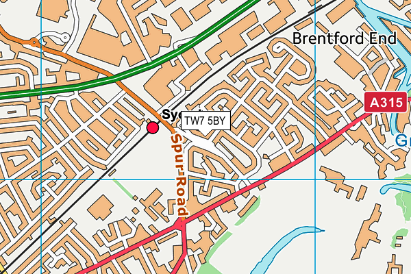 TW7 5BY map - OS VectorMap District (Ordnance Survey)