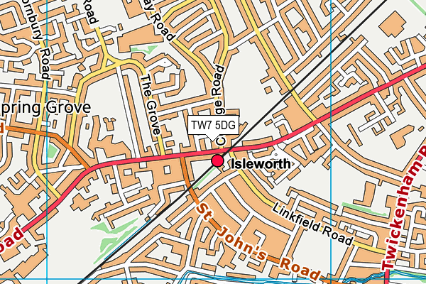 TW7 5DG map - OS VectorMap District (Ordnance Survey)