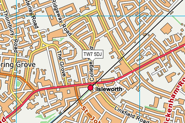 TW7 5DJ map - OS VectorMap District (Ordnance Survey)