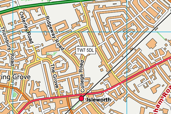 TW7 5DL map - OS VectorMap District (Ordnance Survey)