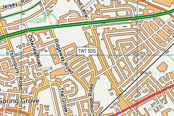 TW7 5DS map - OS VectorMap District (Ordnance Survey)