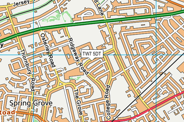 TW7 5DT map - OS VectorMap District (Ordnance Survey)