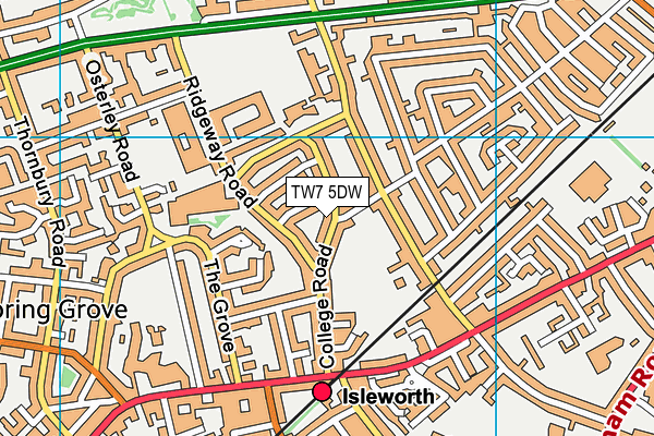 TW7 5DW map - OS VectorMap District (Ordnance Survey)