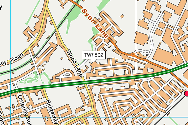 TW7 5DZ map - OS VectorMap District (Ordnance Survey)