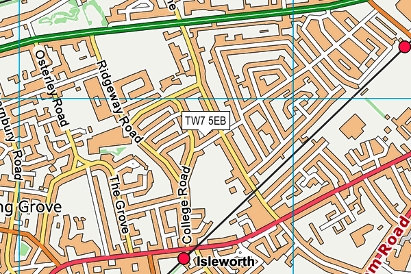 TW7 5EB map - OS VectorMap District (Ordnance Survey)