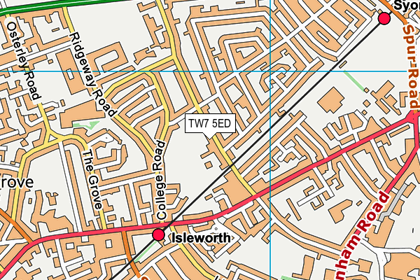 TW7 5ED map - OS VectorMap District (Ordnance Survey)