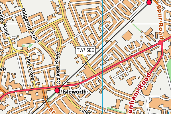 TW7 5EE map - OS VectorMap District (Ordnance Survey)