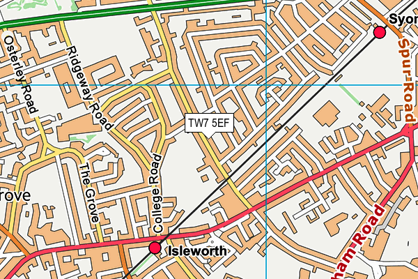 TW7 5EF map - OS VectorMap District (Ordnance Survey)