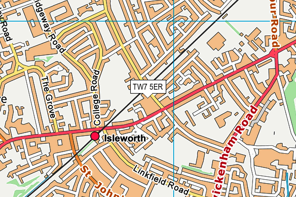 TW7 5ER map - OS VectorMap District (Ordnance Survey)