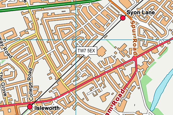 TW7 5EX map - OS VectorMap District (Ordnance Survey)