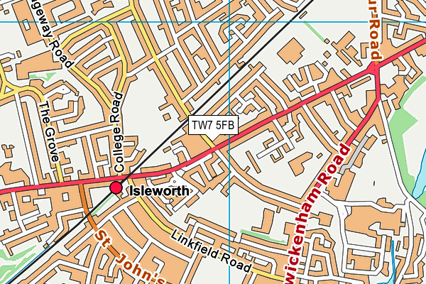 TW7 5FB map - OS VectorMap District (Ordnance Survey)