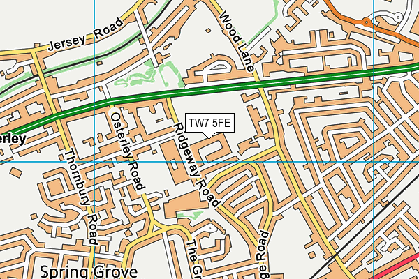 TW7 5FE map - OS VectorMap District (Ordnance Survey)