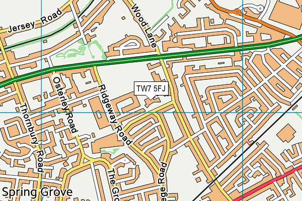 TW7 5FJ map - OS VectorMap District (Ordnance Survey)