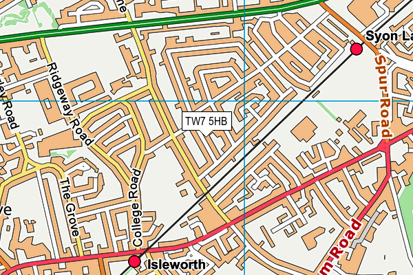 TW7 5HB map - OS VectorMap District (Ordnance Survey)