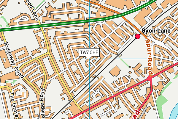 TW7 5HF map - OS VectorMap District (Ordnance Survey)