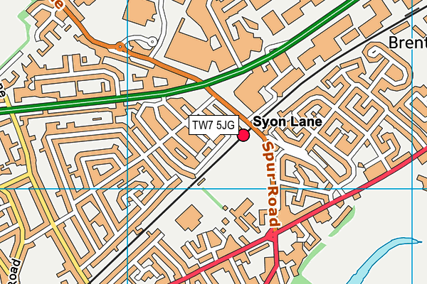 TW7 5JG map - OS VectorMap District (Ordnance Survey)