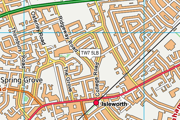 TW7 5LB map - OS VectorMap District (Ordnance Survey)