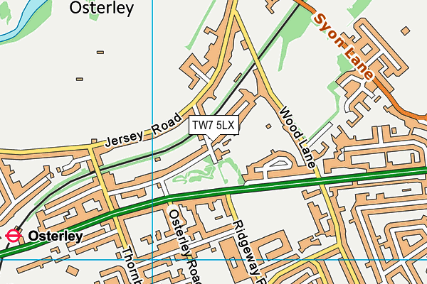 Jersey Gardens map (TW7 5LX) - OS VectorMap District (Ordnance Survey)