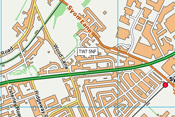 TW7 5NF map - OS VectorMap District (Ordnance Survey)