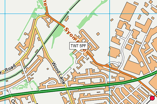 TW7 5PF map - OS VectorMap District (Ordnance Survey)